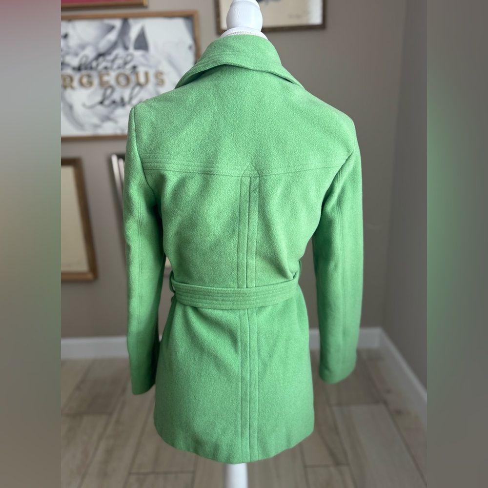 Giacca Light Green Single Button Belted Wool Pea … - image 3